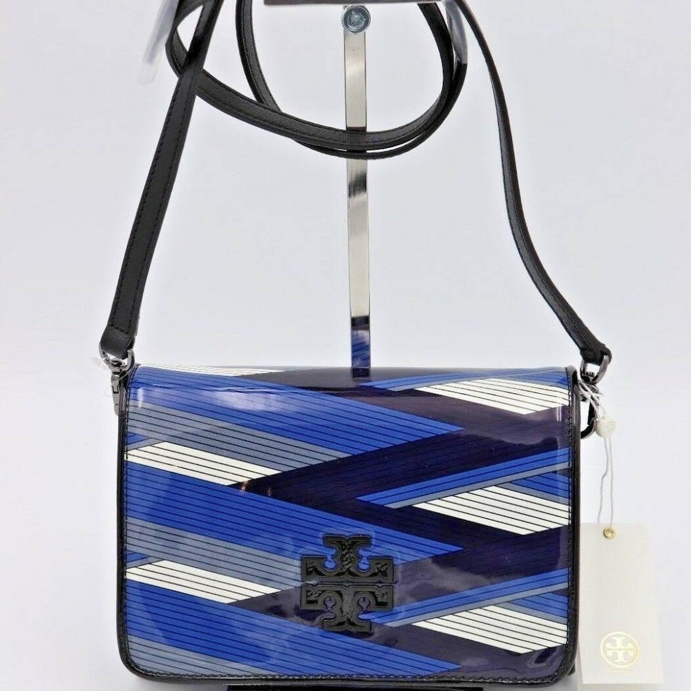 Tory Burch Britten Printed Patent Crossbody Bag